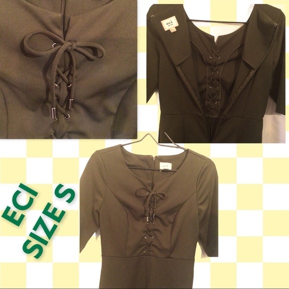 🎁ECI MILITAR GREEN DRESS - Picture 2 of 8